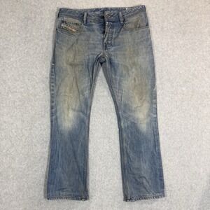 Diesel ZATHAN Jeans Men 32x30 Blue BOOTCUT Dirty Broken In Patina Favorite Jeans